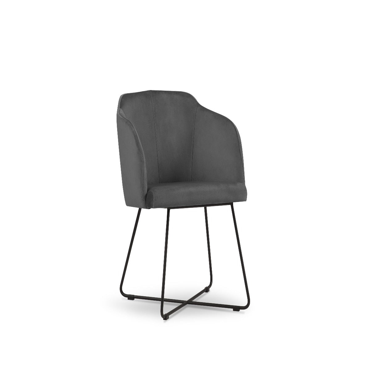 Blagovaonska stolica  Velvet Neo Tamno siva