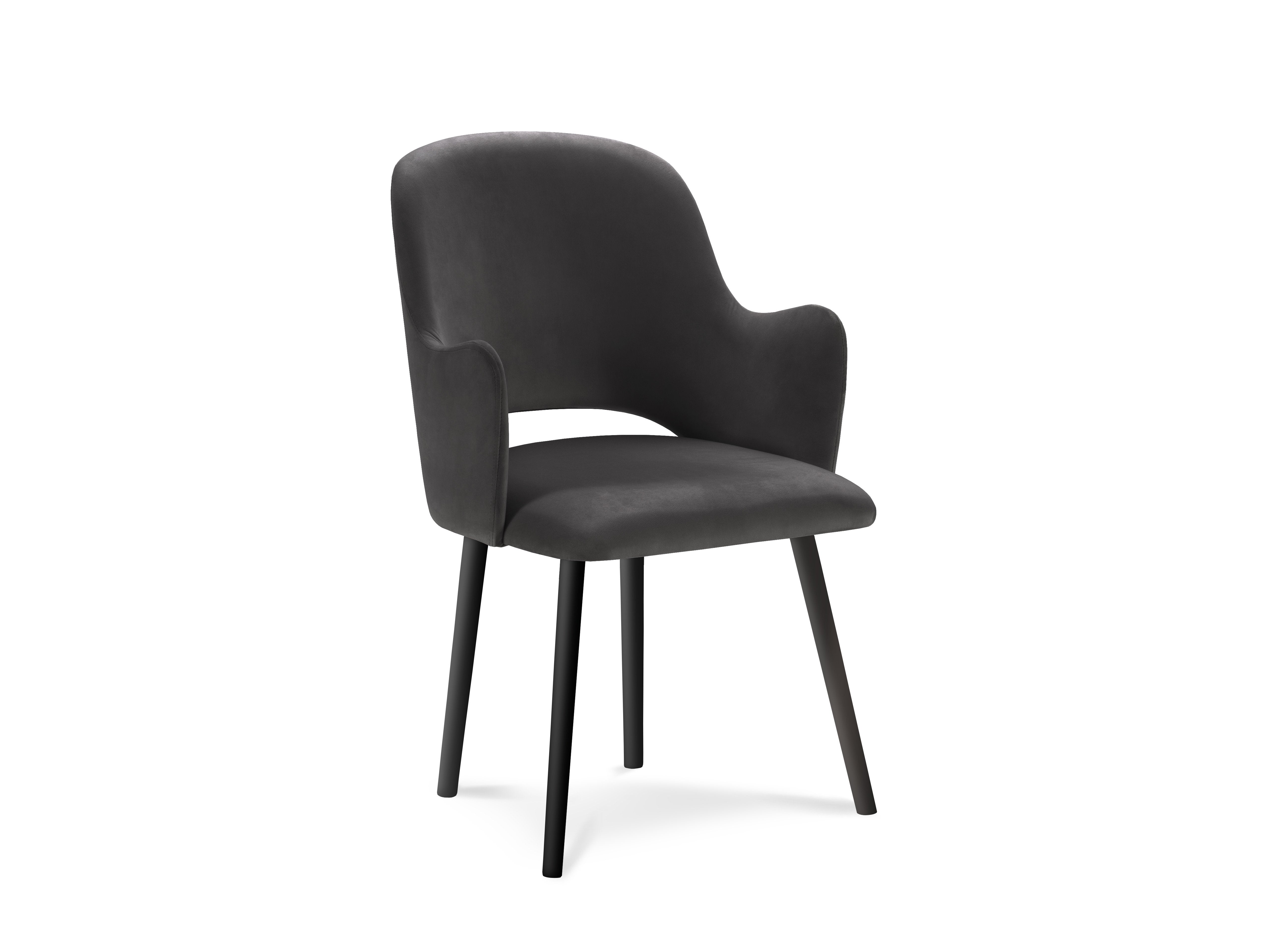 Blagovaonska stolica Velvet Tamno siva