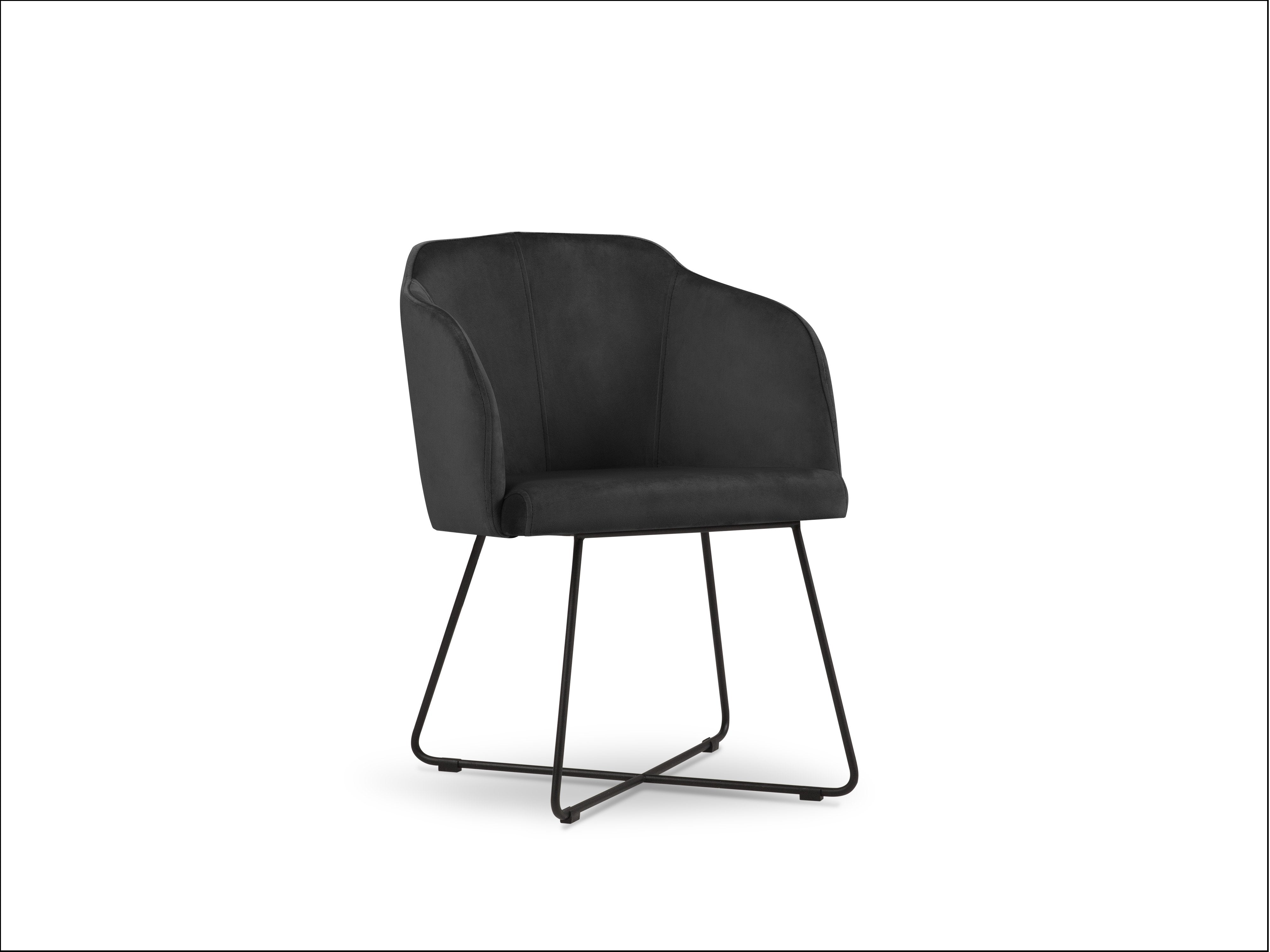 Blagovaonska stolica Velvet Neo Crna